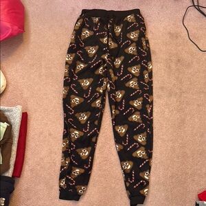 Women' Black Emoji Print Pajama Pants